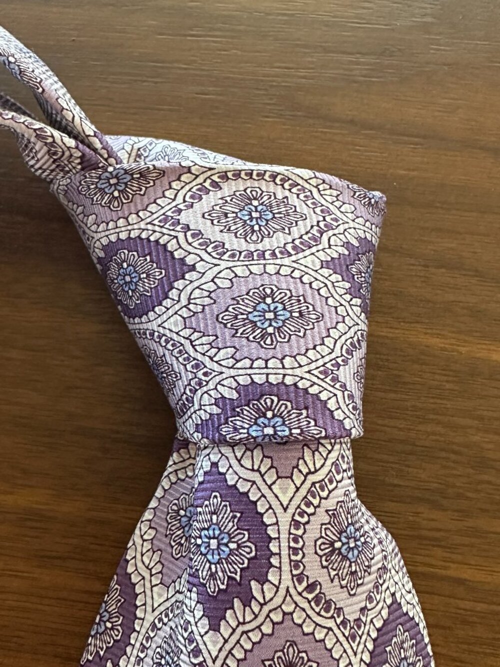 Canali Light Blue Geometric Silk Tie